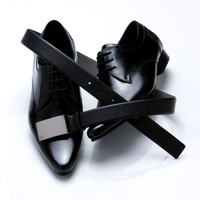mens still life fashion photography showcasing accessories such as shoes and belt