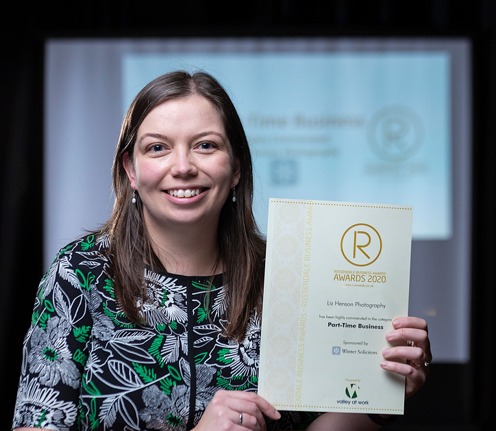 Liz Henson Photography Highly Commended Part Time Business 2020 at the Rossendale Business Awards